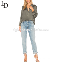 Latest fashion office wear women casual blouse designs plus size lady blouse